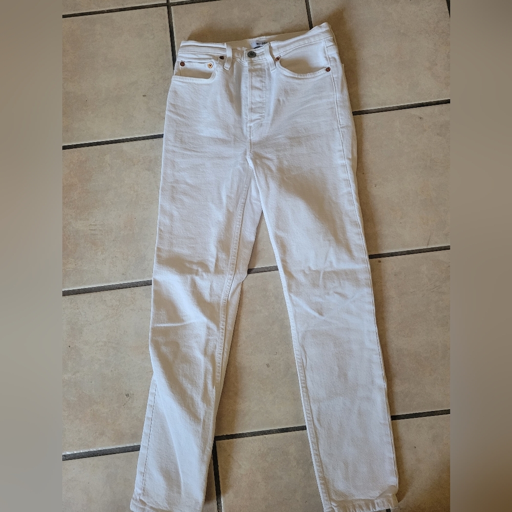 Re/Done Stylish White Denim Jeans